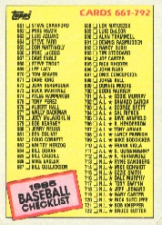 1985 Topps Baseball Cards      784     Checklist: 661-792